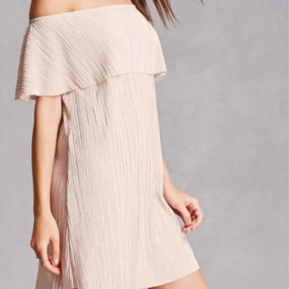 Pleated Off-the-Shoulder Dress